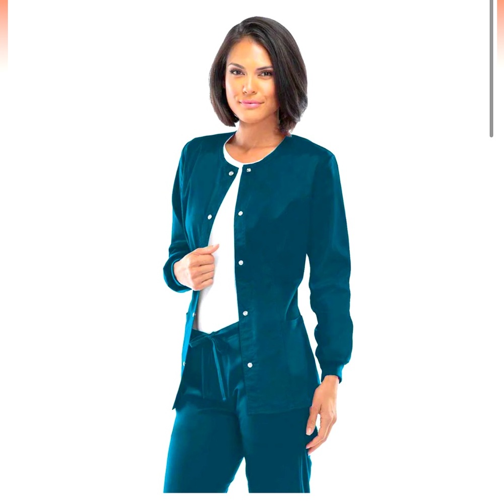 Cherokee Luxe scrub jacket Caribbean blue